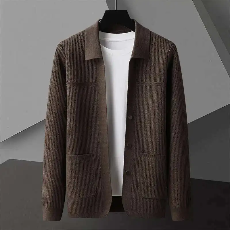 Sweaters Sueter Hombre Los Hombres Abrigos Solid Color Men's Sweaters Cardigan Home Fashion Cardigan Sweater Men Streetwear Mens - Image 4