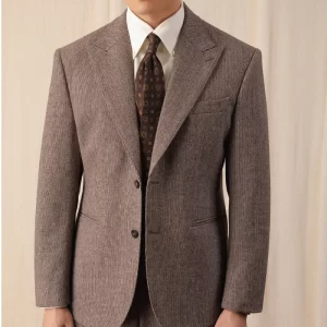 Vintage Gentleman One Button Wedding Groom Formal Suit Autumn Wool Blend Suit Jacket Men Single Breasted Business Mens Blazer