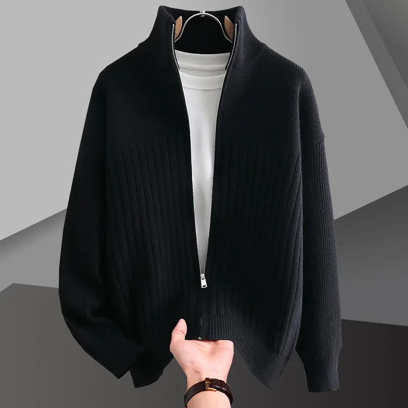 Solid Color Men's Sweaters Fashion Cardigan Sweater Men Cardigan Home Streetwear Mens Sweaters Sueter Hombre Los Hombres Abrigos - Image 2