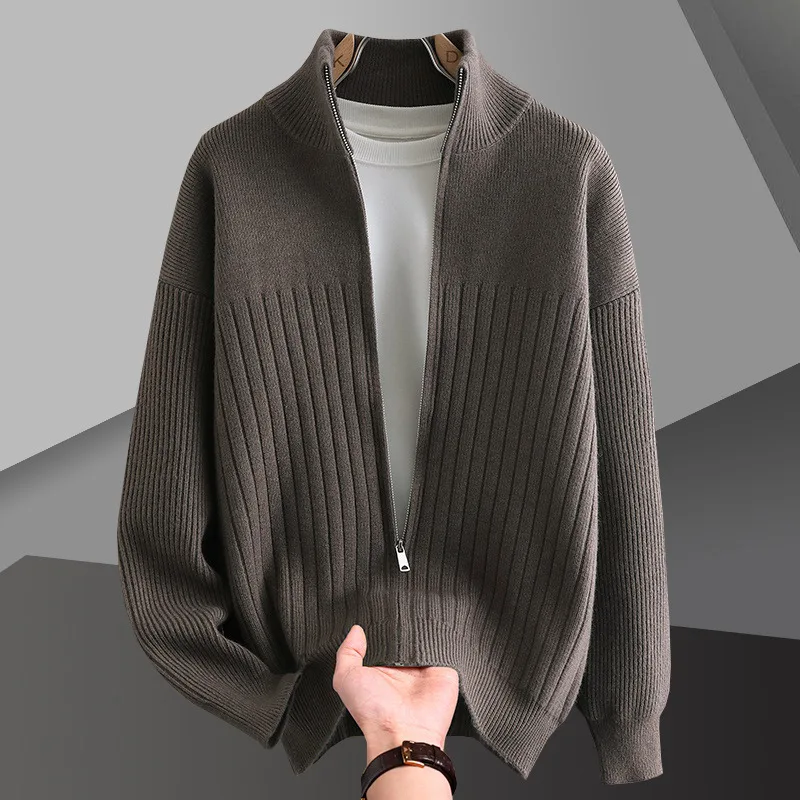 Solid Color Men's Sweaters Fashion Cardigan Sweater Men Cardigan Home Streetwear Mens Sweaters Sueter Hombre Los Hombres Abrigos - Image 3