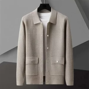 Fall Solid Color Knitting Cardigan Man Long Sleeve Single Breasted Sweater Cardigan Garment Coat Herren Pullover Men Clothing