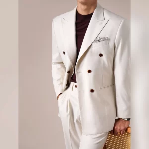 Men Suit Business Tuxedos Double Breasted Slim Fit Smoking Homme Mariage Trajes De Hombre Wedding Groom Suit Men Heren Kostuums