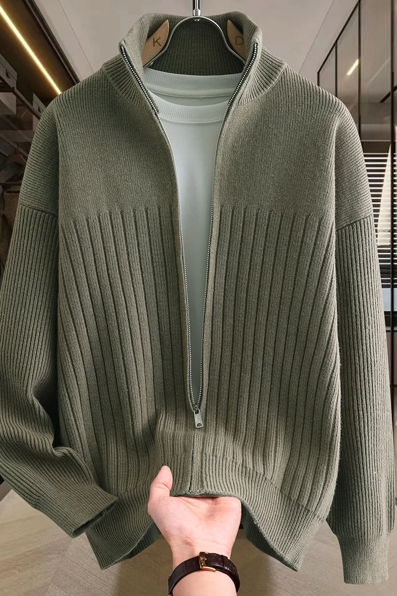 Solid Color Men's Sweaters Fashion Cardigan Sweater Men Cardigan Home Streetwear Mens Sweaters Sueter Hombre Los Hombres Abrigos - Image 5