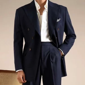 Double Breasted Wedding Suit Men Tuxedo Suit Smoking Homme Mariage Traje Novio 2024 Wool Italian Blazers Suit For Men's Business